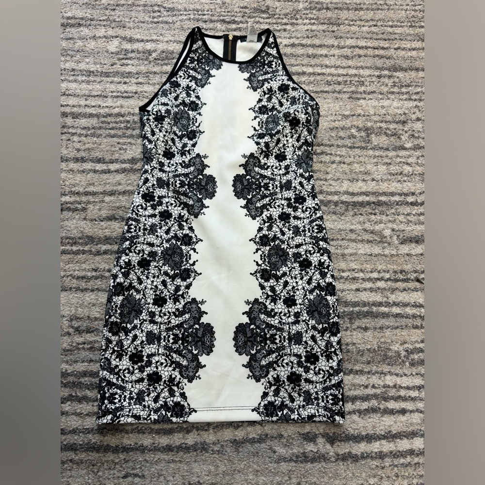 B Darlin Black and White Lace Mini Dress - Picture 1 of 3